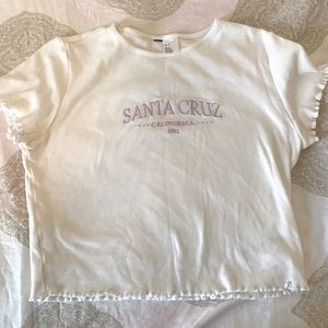 white santa cruz cropped t shirt